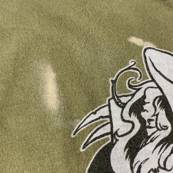 RARE ALICE IN CHAINS AIC 2007 CONCERT BAND T-SHIRT ARMY GREEN DESTRESSED MED - Picture 7 of 10